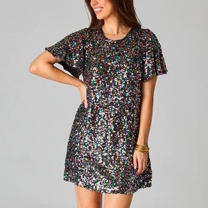 sequin tshirt style dress size M